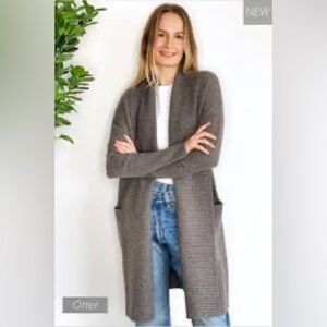 Chic & Cozy Dark Grey Open Front Cardigan by Not Monday